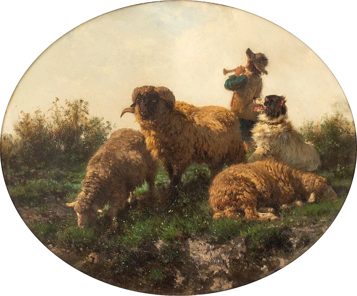 Contadino con armenti (1860)